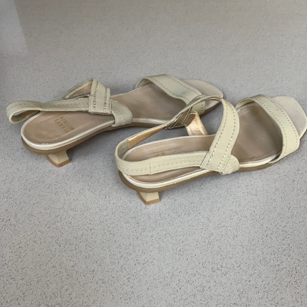 Stuart Weitzman stretch low heel sandals